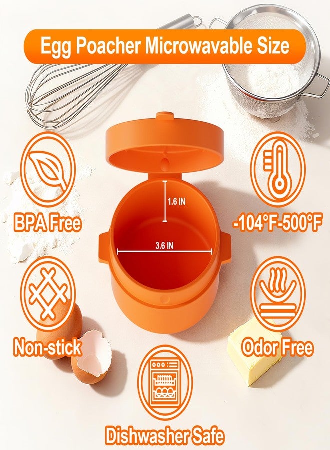 LYNG Microwave Egg Cooker, Microwave Egg Maker For Breakfast Sandwich, Silicone Double Egg Bite Molds For Scrambled Eggs Muffins, Safe for Oven Air Fryer, Dishwasher-Safe Orange - Image 2
